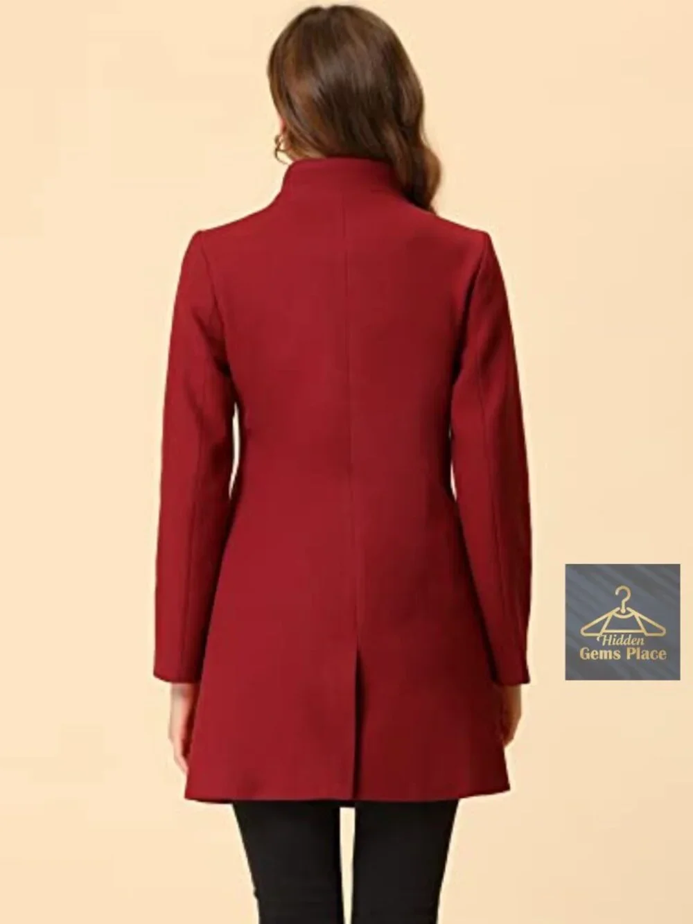 Women's Winter Mid-Long Peacoat Wool Blend Single Breasted Coat